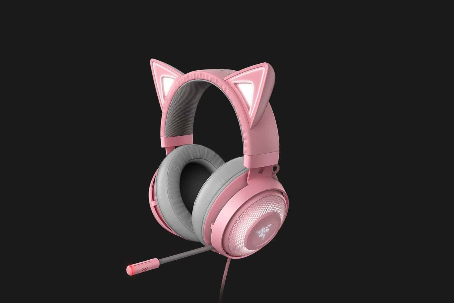 Kraken Kitty Edition Over Ear Kopfhörer Kabelgebunden (Grau, Pink)