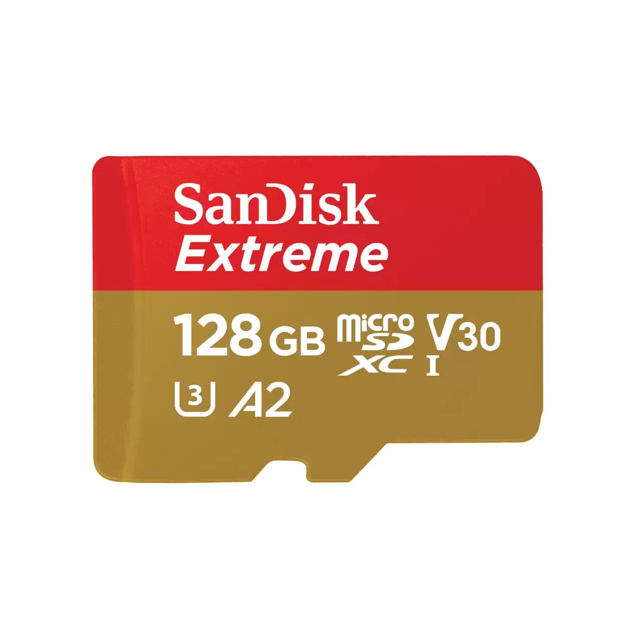 Image of Extreme A2 MicroSDXC Speicherkarte 128 GB Class 3 (U3) Klasse 10 (Gold, Rot)