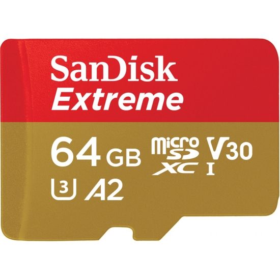 Image of Extreme A2 MicroSDXC Speicherkarte 64 GB Class 3 (U3) Klasse 10 (Gold, Rot)