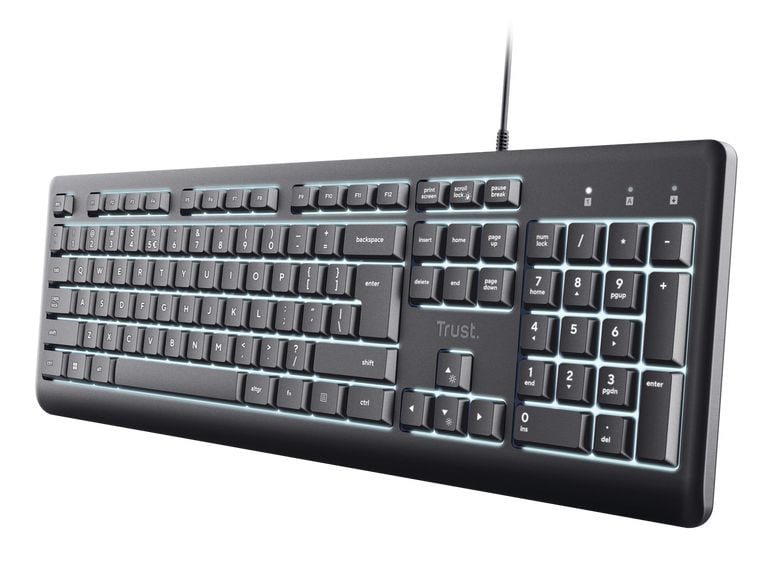 Primo Beleuchtete Heimbüro Tastatur USB (Schwarz)