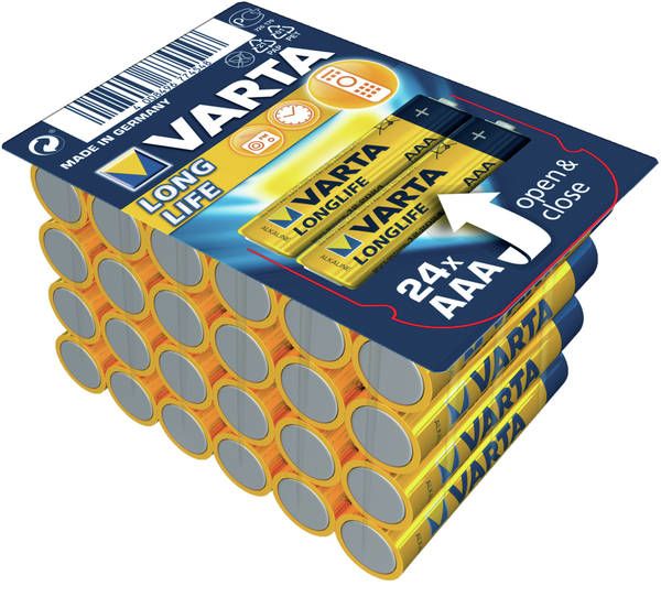 Image of Longlife Micro AAA LR03 1,5V Batterie Alkaline 24er Box (Blau, Gelb)