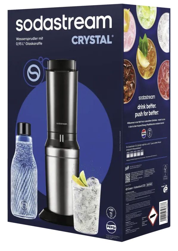 SodaStream Crystal 3.0 Wassersprudler (Schwarz, Edelstahl)