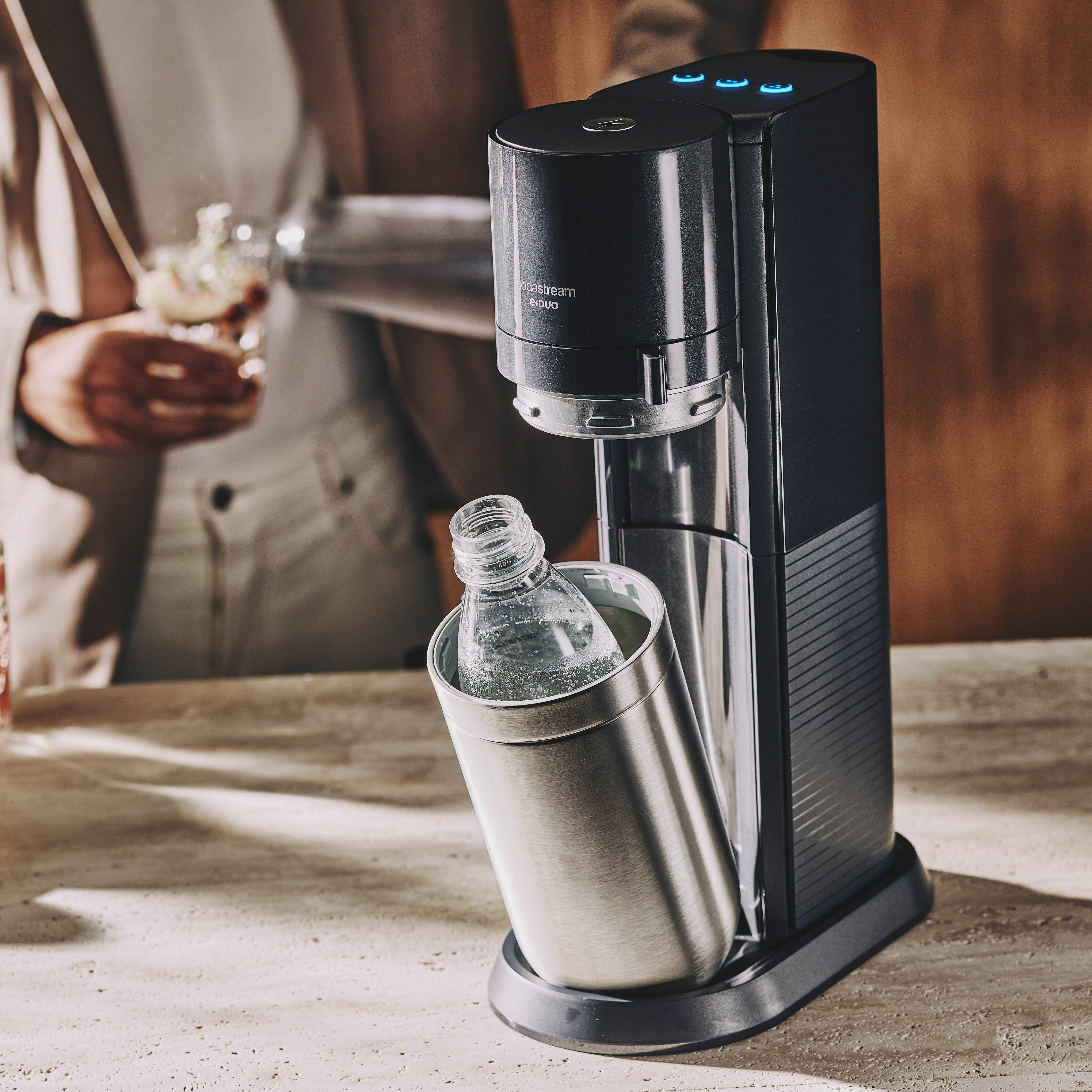 SodaStream E-Duo Wassersprudler (Schwarz, Edelstahl)
