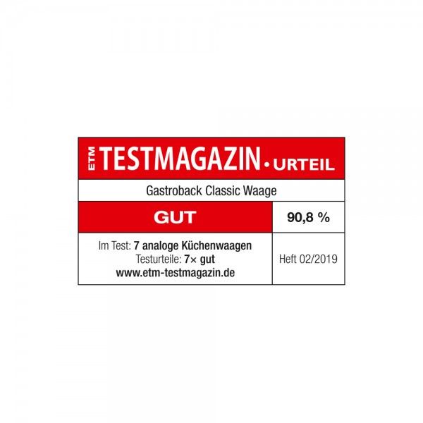 Gastroback 30102 Classic Mechanische Küchenwaage bis 2 kg Genauigkeit 10 g (Edelstahl)
